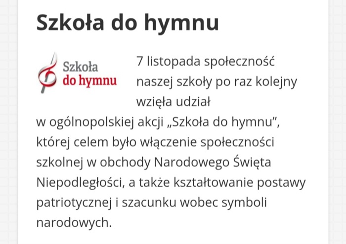 Szkoła do hymnu